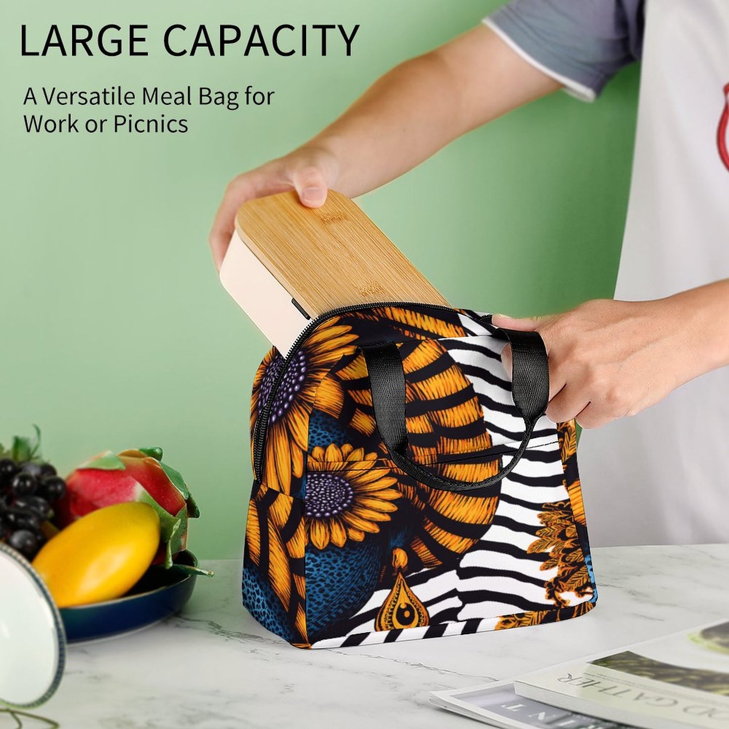 Insulated Lunch Bag with Pocket (All-Over Printing)