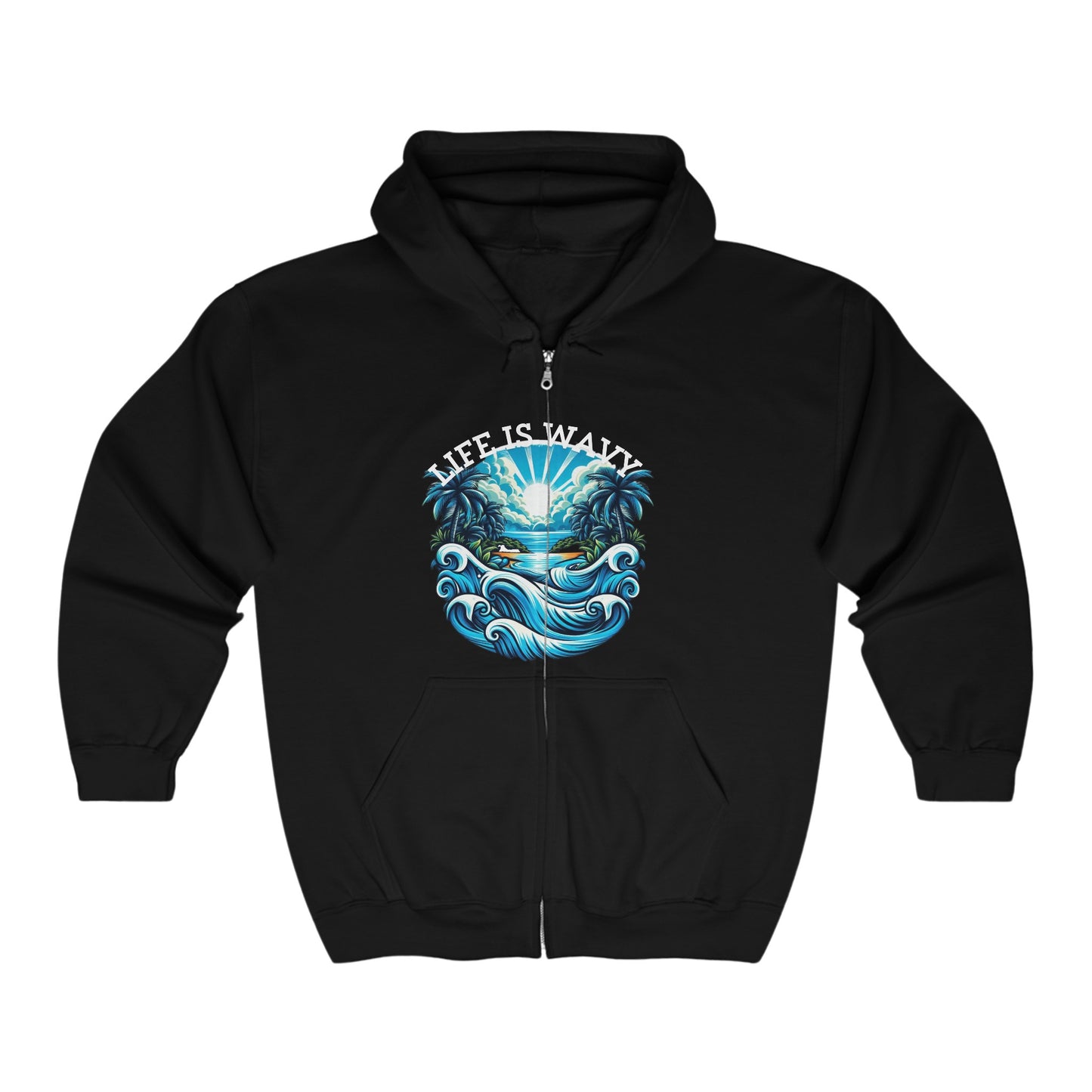 Life is Wavy Unisex Heavy Blend™ Full Zip Hooded Sweatshirt #LW1