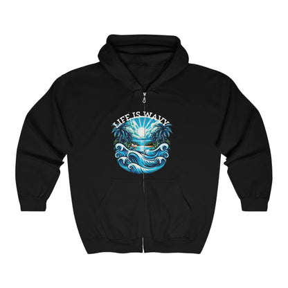 Life is Wavy Unisex Heavy Blend™ Full Zip Hooded Sweatshirt #LW1