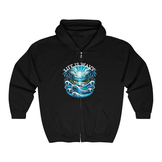 Life is Wavy Unisex Heavy Blend™ Full Zip Hooded Sweatshirt #LW1