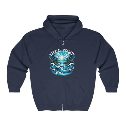 Life is Wavy Unisex Heavy Blend™ Full Zip Hooded Sweatshirt #LW1