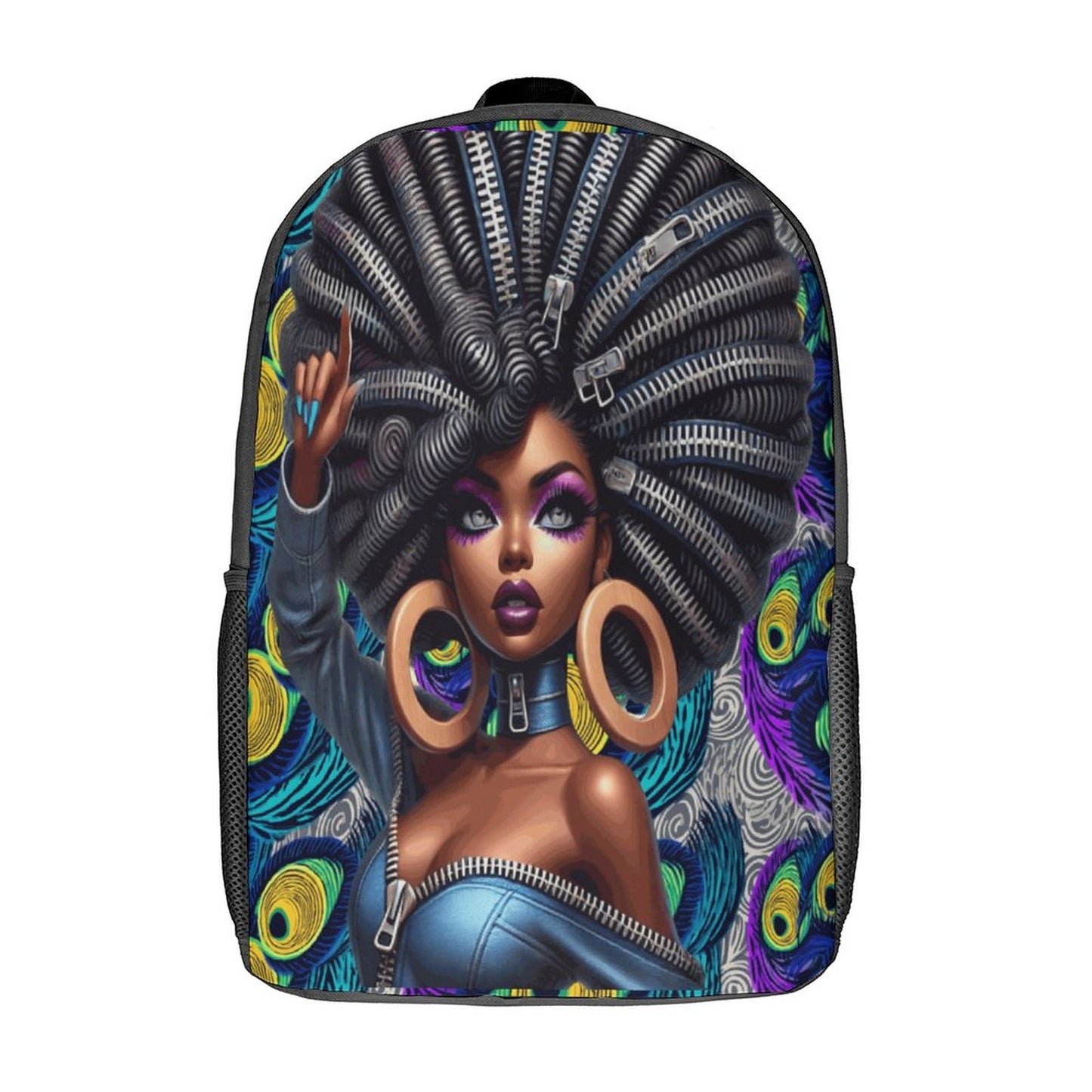 17 inch Black Schoolbag & Shoulder Backpack