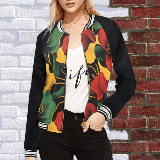 Women's Floral Pattern Jacket (Model H21)