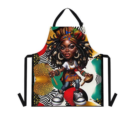 Afrocentric Apron - Bold Graphic Kitchen Cooking Wear, African Inspired Chef Apron