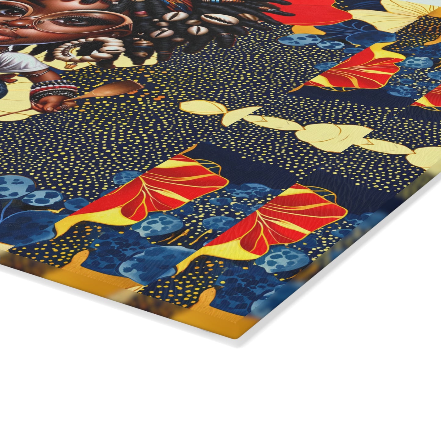Glass Cutting Board, Afrocentric Kitchen Decor, Ankara Pattern Glass Board, Ethnic Design Cheese Board, Unique Housewarming Gift