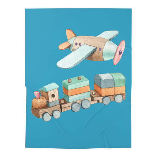 Train Baby Swaddle Blanket #TR1