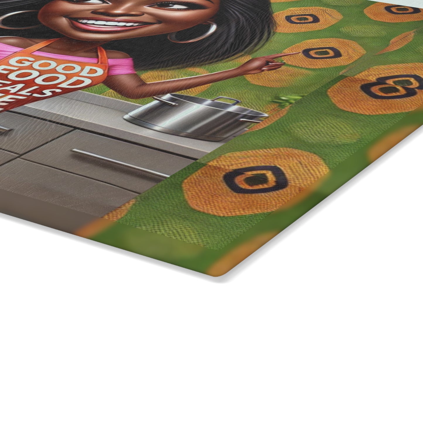 Soulful Bites and Kitchen Delights Glass Cutting Board #SBKD1