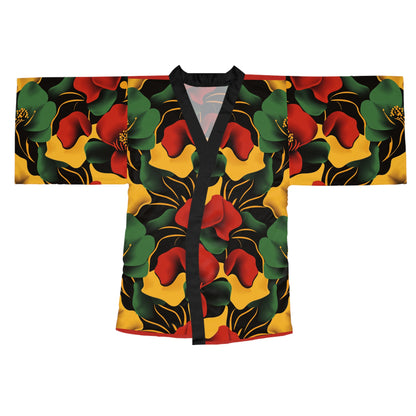 Floral Long Sleeve Kimono Robe - Cozy Loungewear Perfect for Relaxation Spa Days Gift for Her Summer Nights Unique Fashion