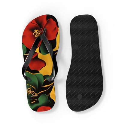 Tropical Floral Flip Flops | Beach Sandals for Summer Vibes Vacation Footwear Gift for Her Pool Party Shoes Comfortable Beachwear