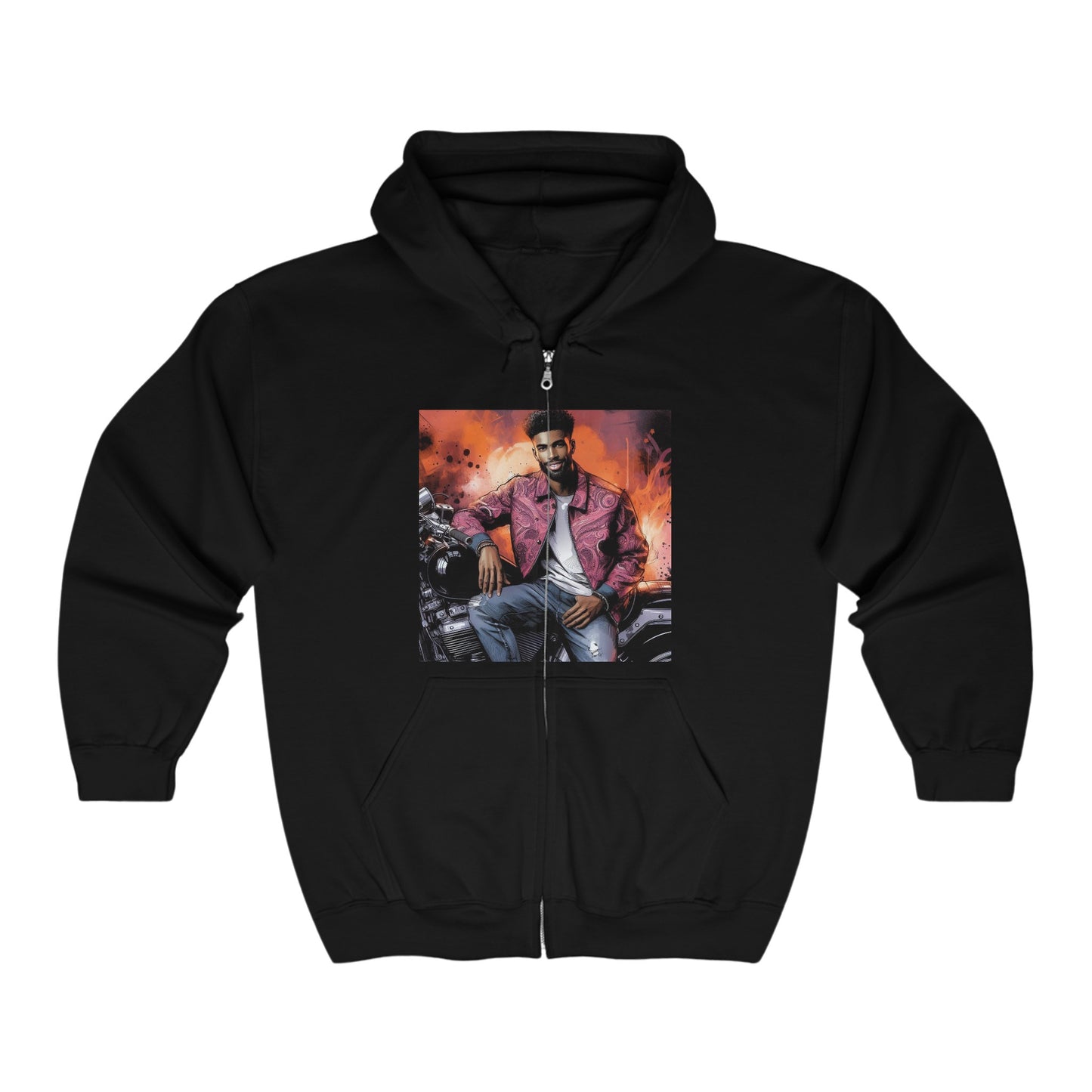 Born To Ride Unisex Heavy Blend™ Full Zip Hooded Sweatshirt #13MU