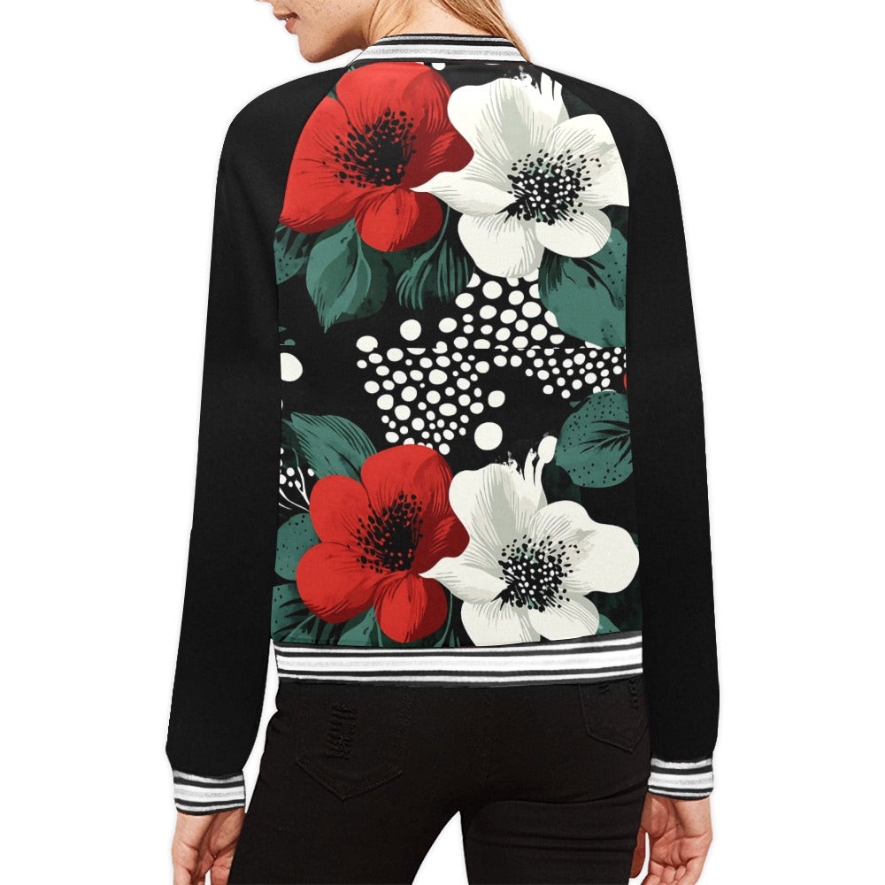 Women's Floral Pattern Jacket (Model H21)