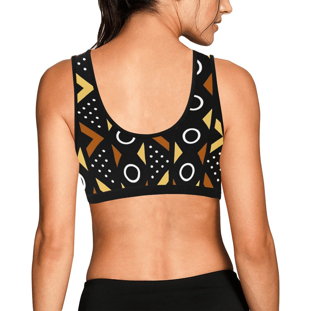 Afro Pattern Sports Bra Women's All Over Print Sports Bra (Model T52)