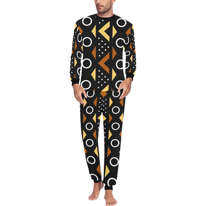Afrocentric Pattern Men's Pajama Set Men's All Over Print Pajama Set