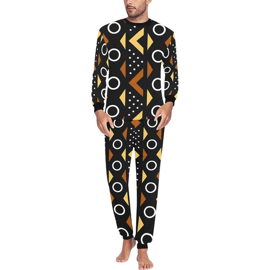 Afrocentric Pattern Men's Pajama Set Men's All Over Print Pajama Set