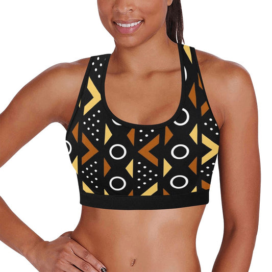 Afro Pattern Sports Bra Women's All Over Print Sports Bra (Model T52)