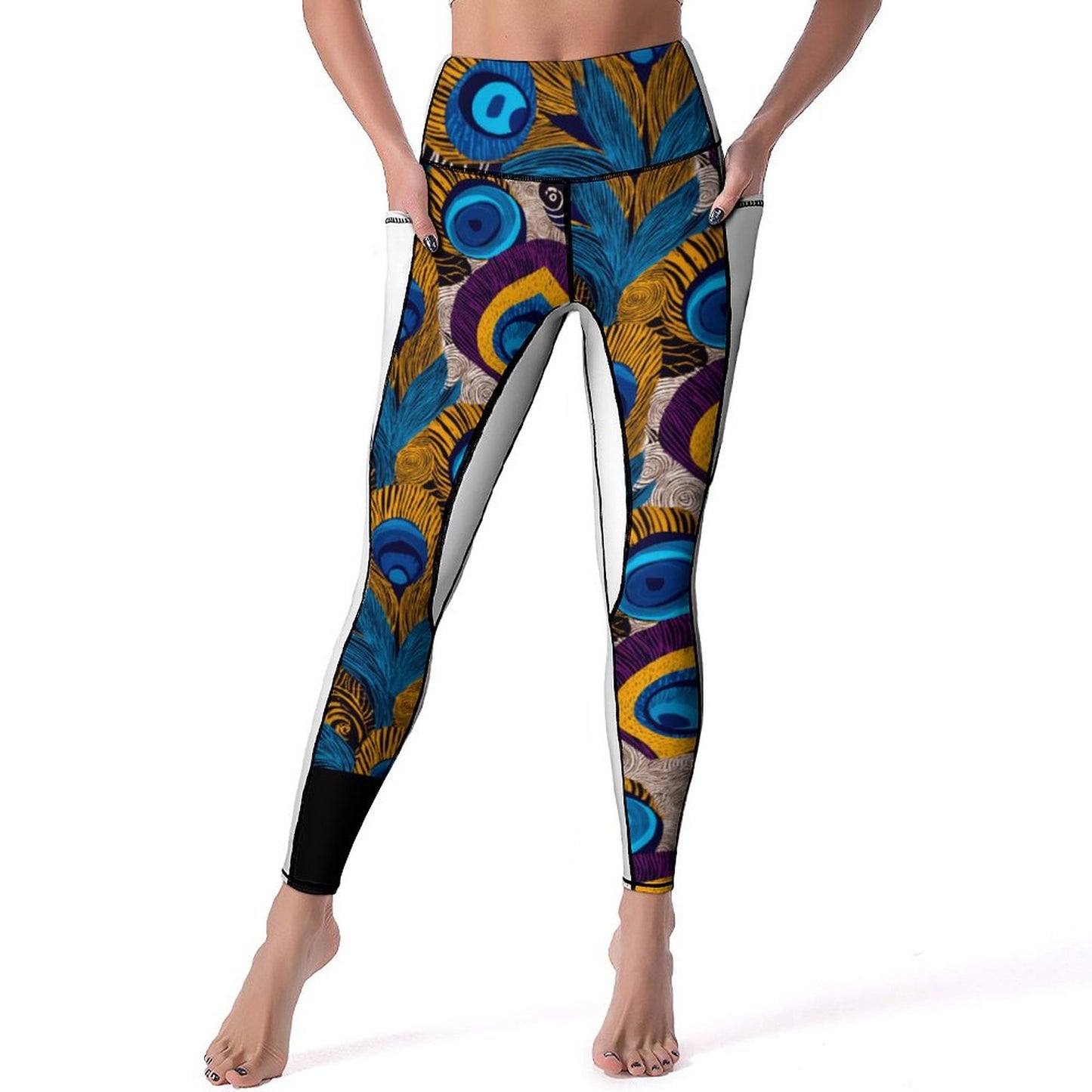 Custom Print Patterned Yoga Pants with 2 Pockets (All-Over Printing)