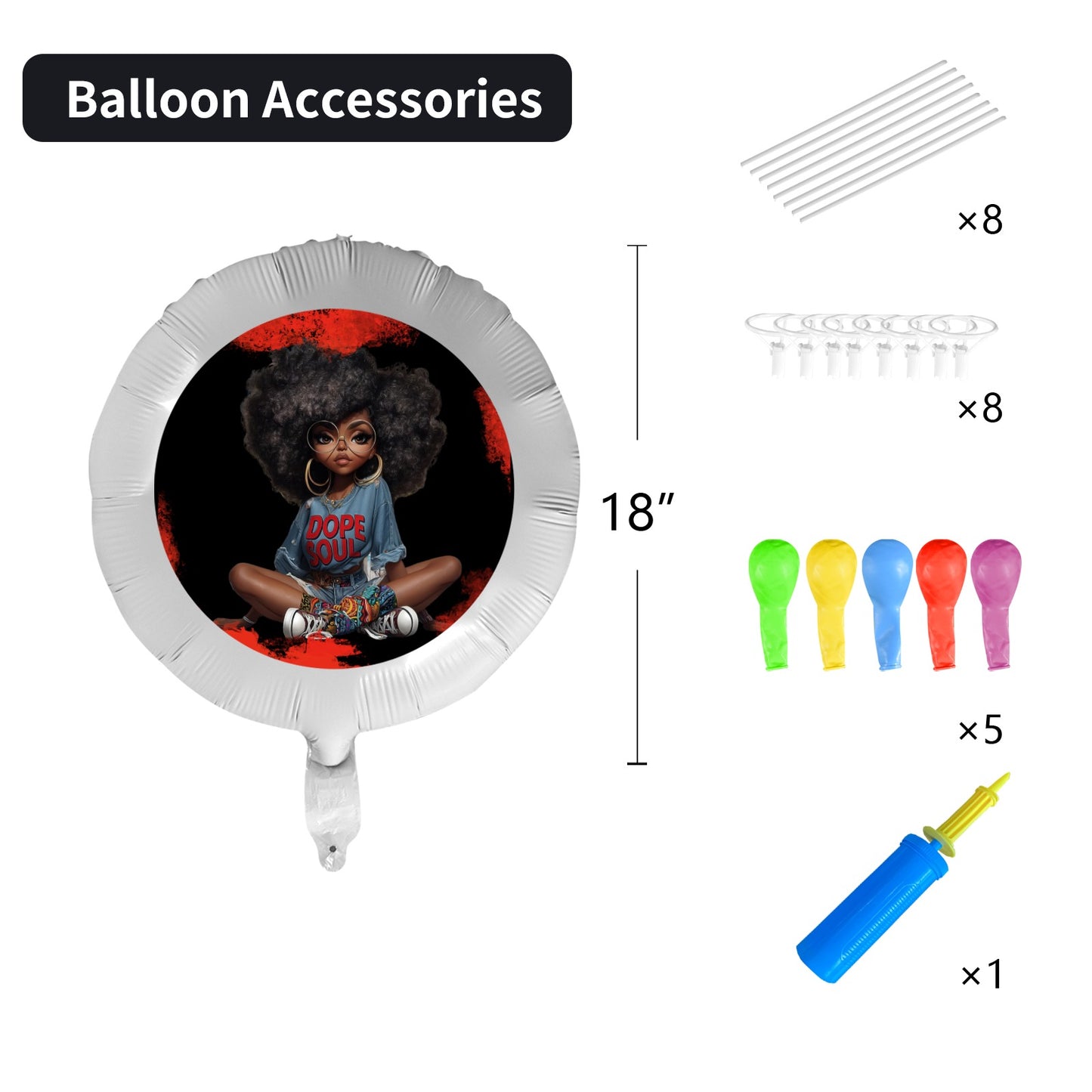 Dope Soul Foil Balloon (18inch)(3 Pack) Foil Balloon (18inch)(3 Pack)