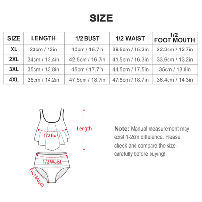 Plus Size Women's Two piece Swimsuit with Tankini FT5095 (All-Over Printing)