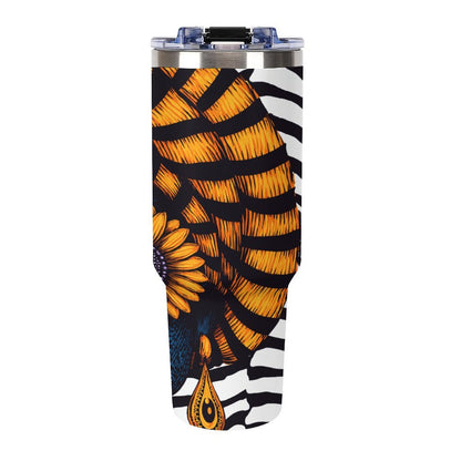 Afrocentric 40oz Insulated Tumbler with Handle and Straw