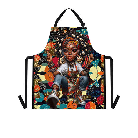 Afrocentric Apron - Bold Graphic Kitchen Cooking Wear, African Inspired Chef Apron