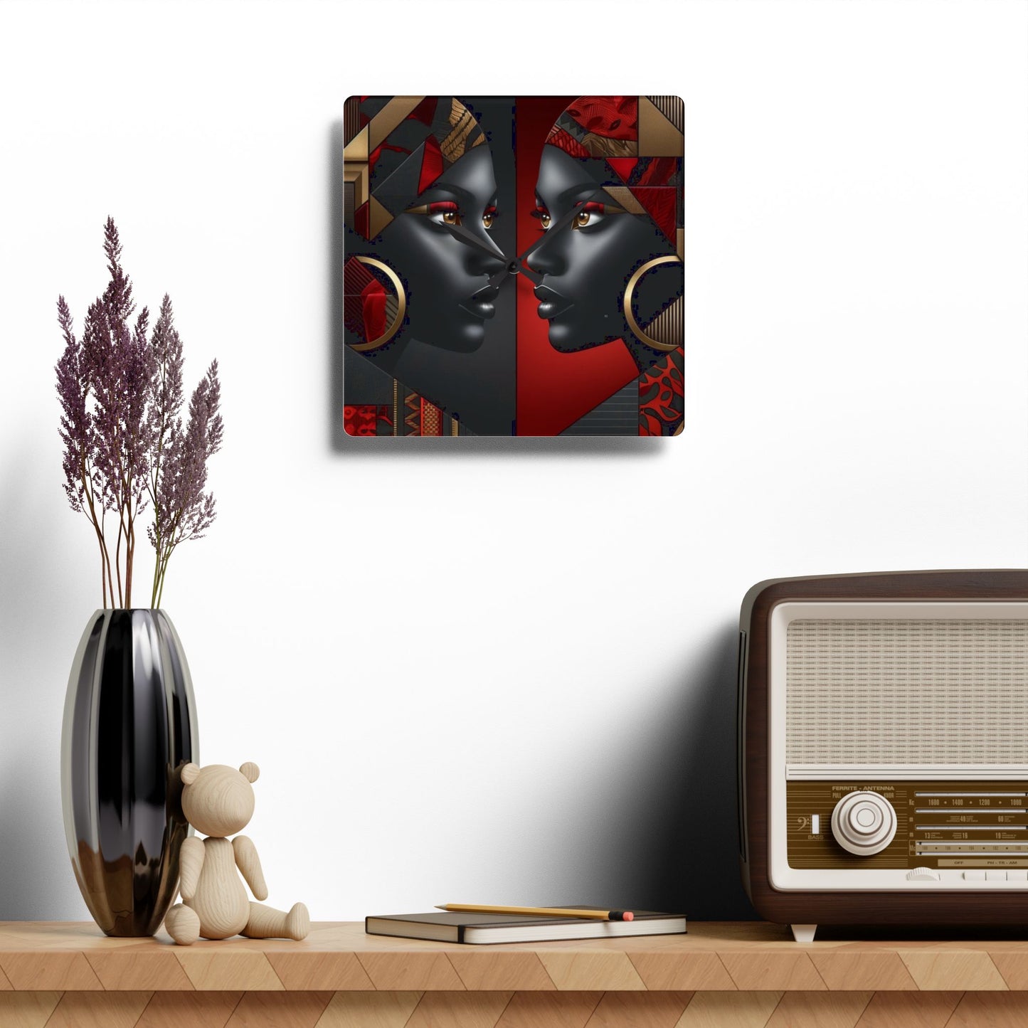 Dual Faced Acrylic Wall Clock #DF1