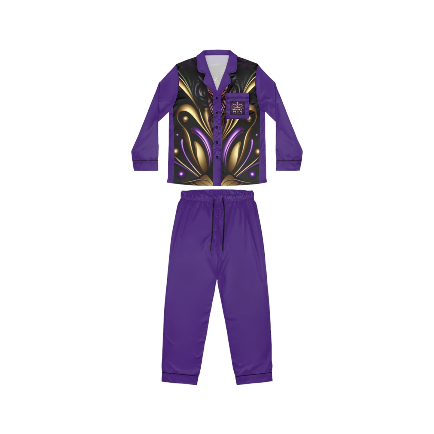 Purple Reign Women's Satin Pajamas (AOP) #PR5