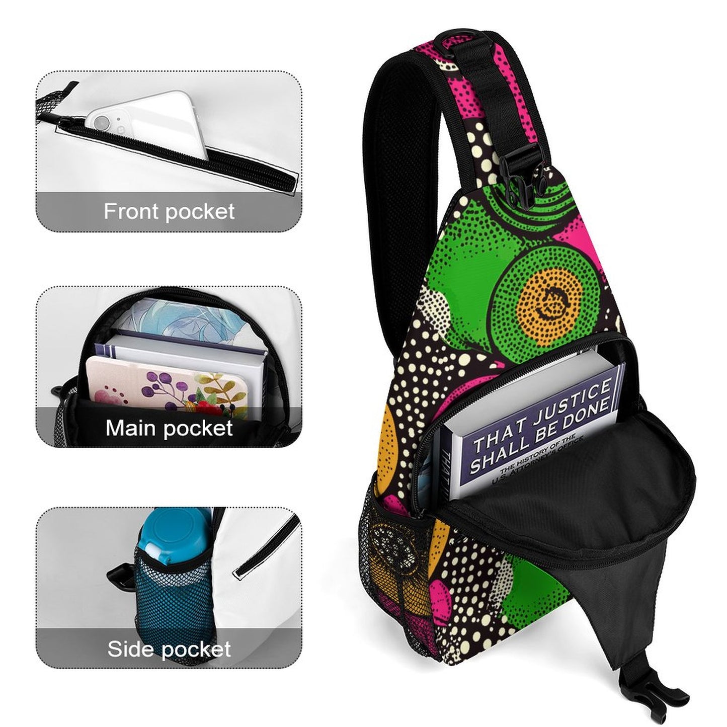 Abstract Create Unique Sling Bags with Our durable polyester (All-Over Printing)
