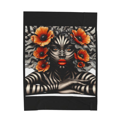 Zebra Fantasy Velveteen Plush Blanket #ZF25