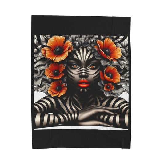 Zebra Fantasy Velveteen Plush Blanket #ZF25