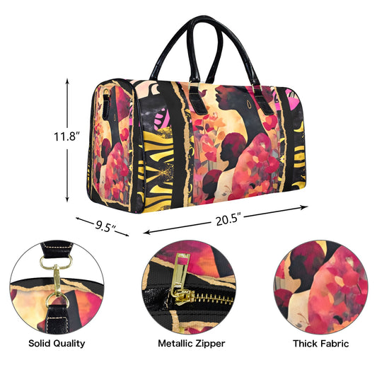 Mother's Day Travel Bag Large Capacity Travel Bag-Large (Black Short Patch) (1737)