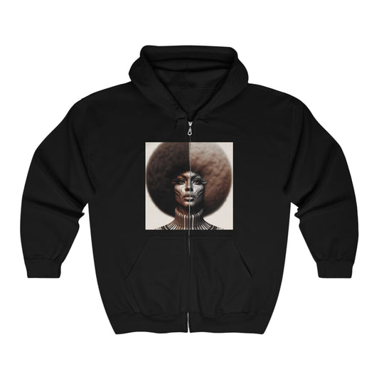 Afro Power Unisex Heavy Blend™ Full Zip Hooded Sweatshirt #AP1