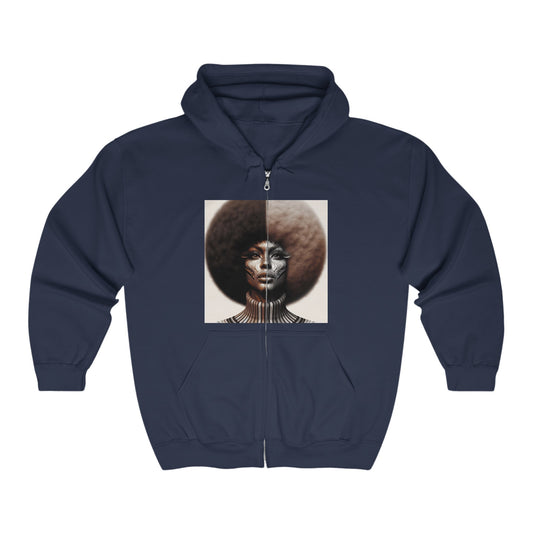 Afro Power Unisex Heavy Blend™ Full Zip Hooded Sweatshirt #AP1