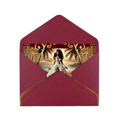 Wedding Golden Edge Greeting Cards (Horizontal)