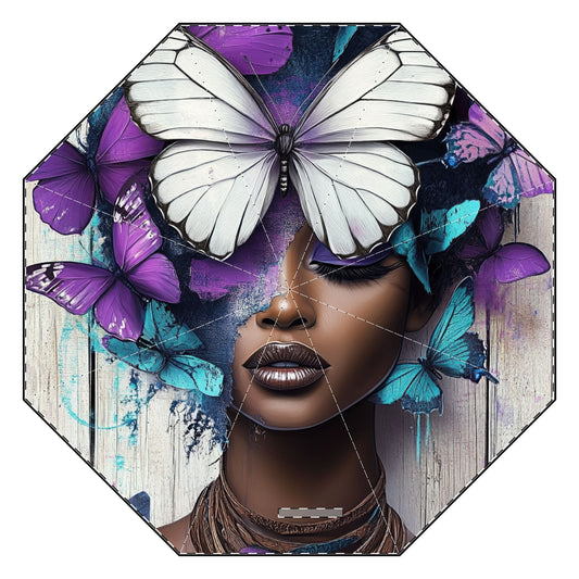 Butterfly Beauty Umbrella Colorful Floral Rain Parasol Spring Fashion