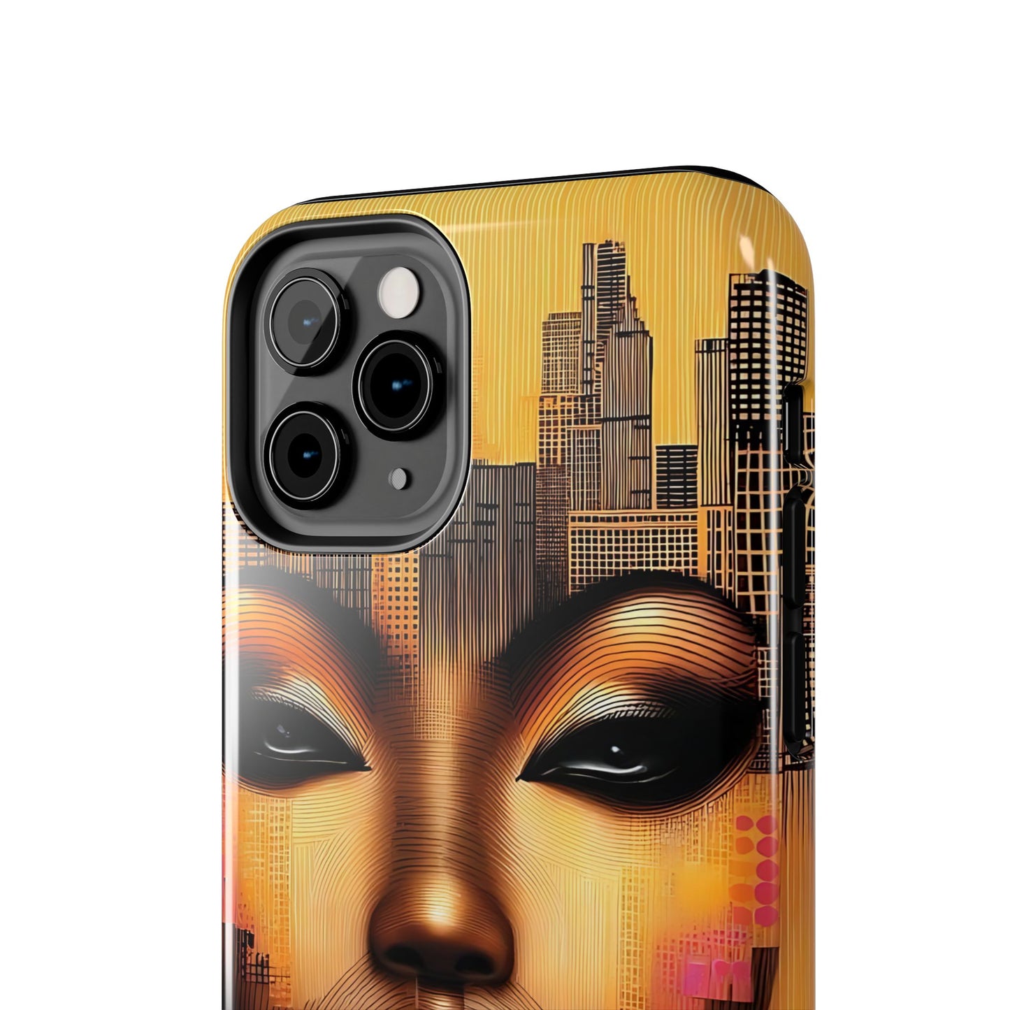 Afrocentric Tough Phone Case, City Girl On The Move Unique Design, Urban Street Style, Protective Cellphone Cover, Trendy Mobile Accessory
