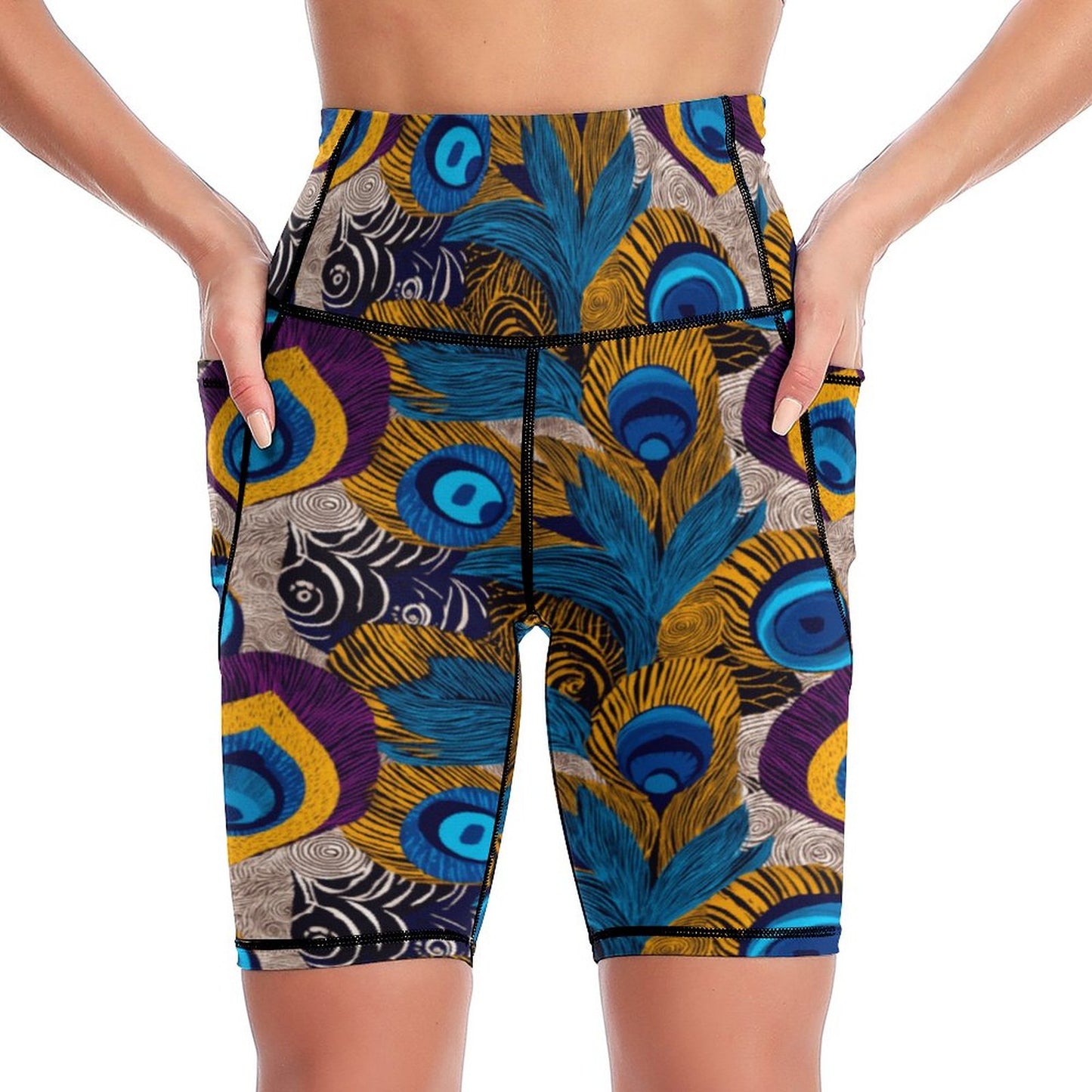 250gsm Knee-Length Yoga Shorts YJ008 (All-over Printing)