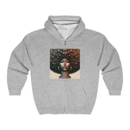 Afro Power Unisex Heavy Blend™ Full Zip Hooded Sweatshirt #AP5