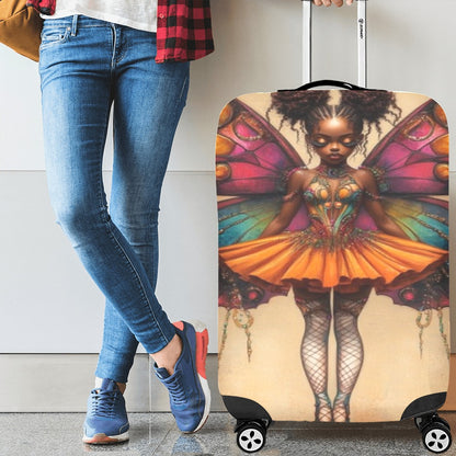 AfroCentric Butterfly Winged Ballerinas Luggage Cover/ Large 26"-28" Luggage Cover/Large 26"-28"