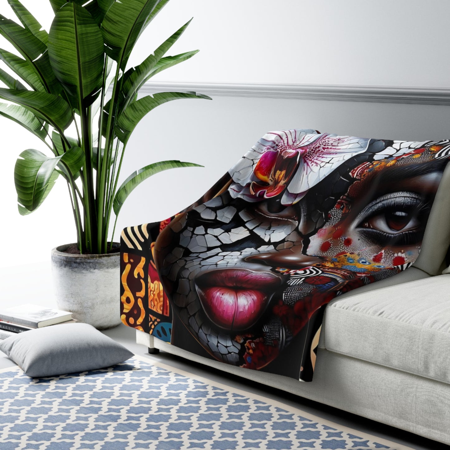 Cracked Beauty Sherpa Fleece Blanket #CB2