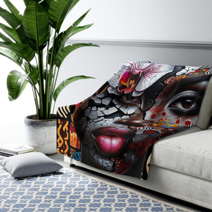 Cracked Beauty Sherpa Fleece Blanket #CB2