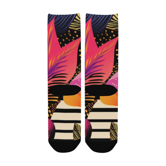 Neon Pink, Blue, Orange, Yellow Men's Socks Women's Custom Socks