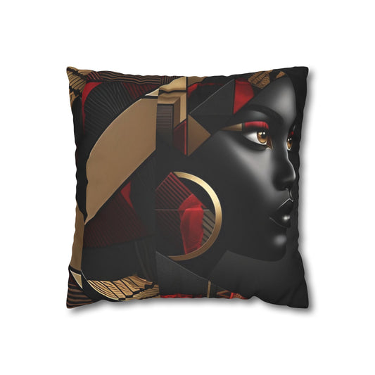 Square Pillowcase, Double Sided Print, Faux Suede Cover #FO2
