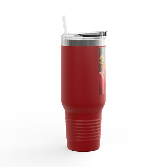 Afrocentric Tumbler Mug, Black Woman Afro Sunglasses Drinkware, Travel Coffee