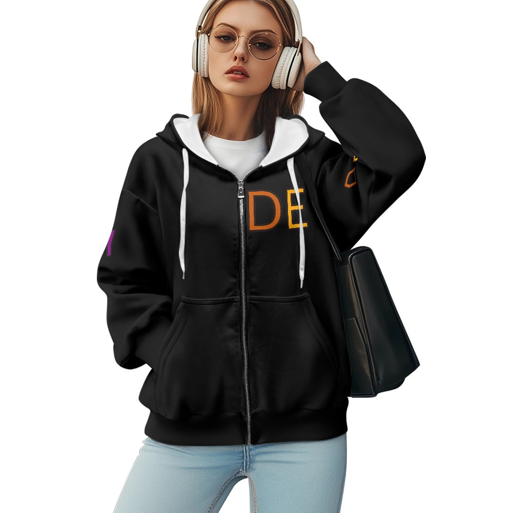 DEI Ladies Loose Zipper Sweatshirt