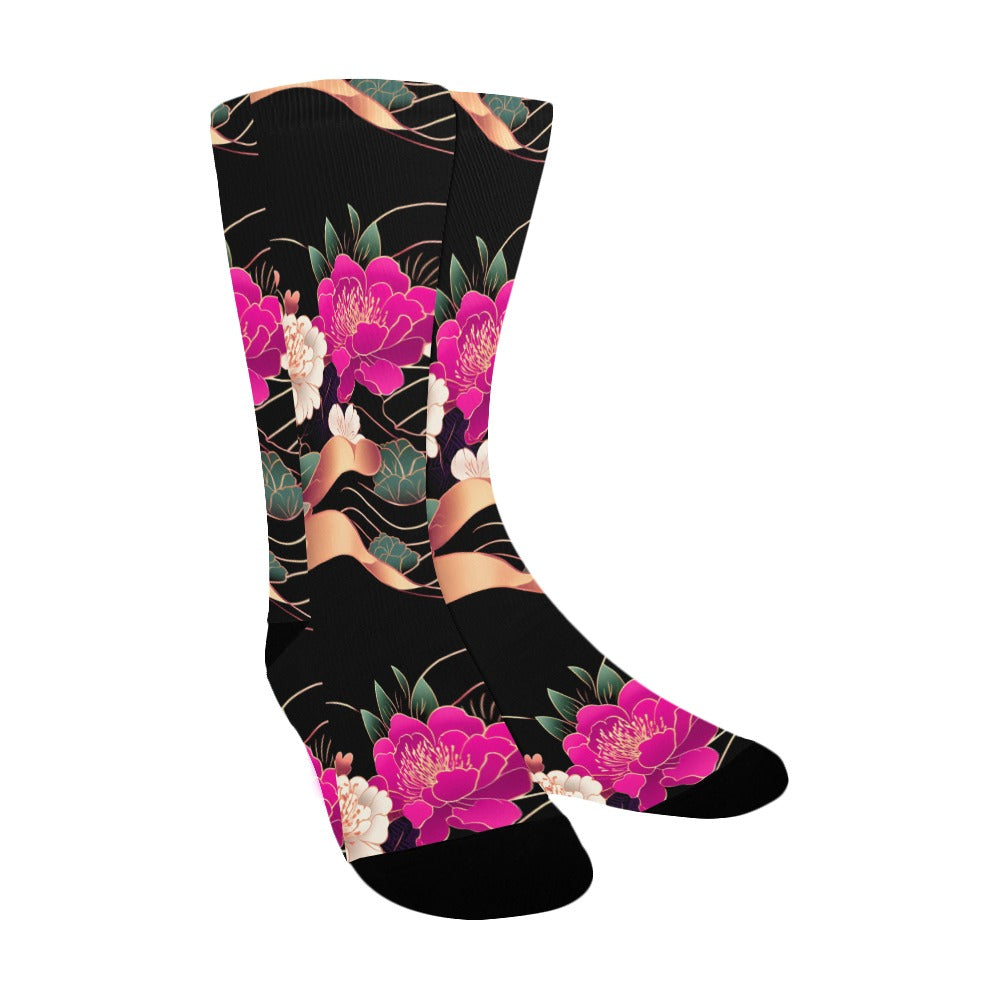 Floral Pattern Men's Socks Women's Custom Socks