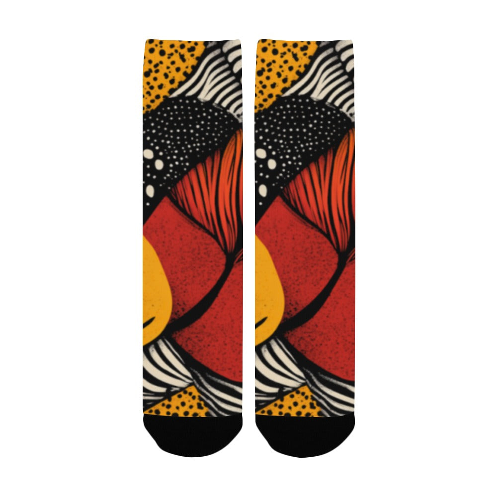Geometric and Floral Pattern Men's Socks Women's Custom Socks