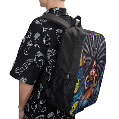 17 inch Black Schoolbag & Shoulder Backpack