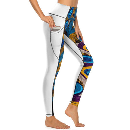 Custom Print Patterned Yoga Pants with 2 Pockets (All-Over Printing)