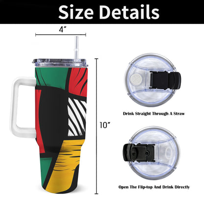 Geometric Pattern 40 0z Tumbler With White Handle 40oz Tumbler with White Handle