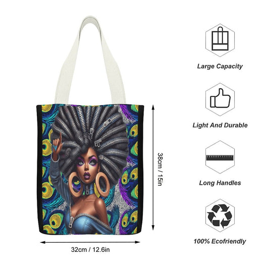 Canvas Material Tote Bags with Interior Pocket (Dual-sided Printing)